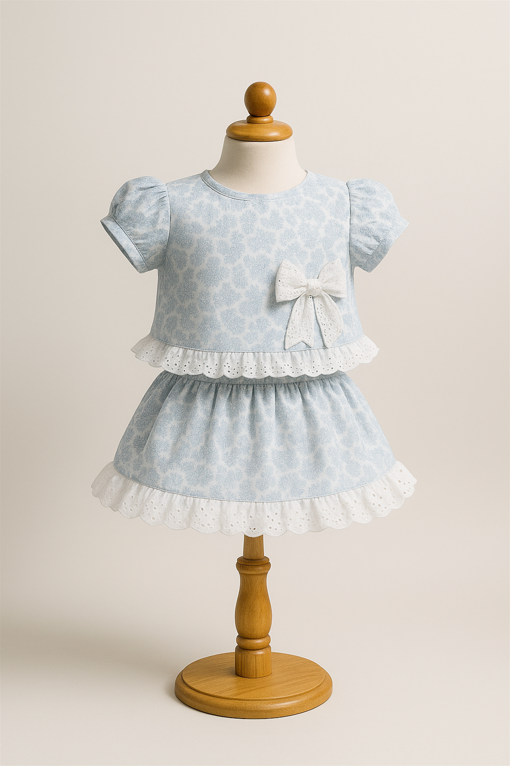 A girls Co-ord Set Midi in foam mannequin.