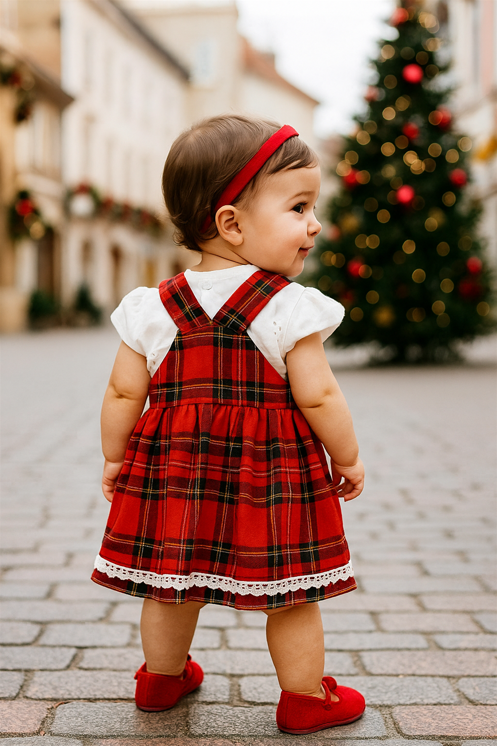 Christmas cheer with its classic red and green tartan Plaid Baby Girls Pinafore XXL (24 - 36) Months Christmas cheer with its classic red and green tartan Plaid Baby Girls Pinafore XXL (24 - 36) Months