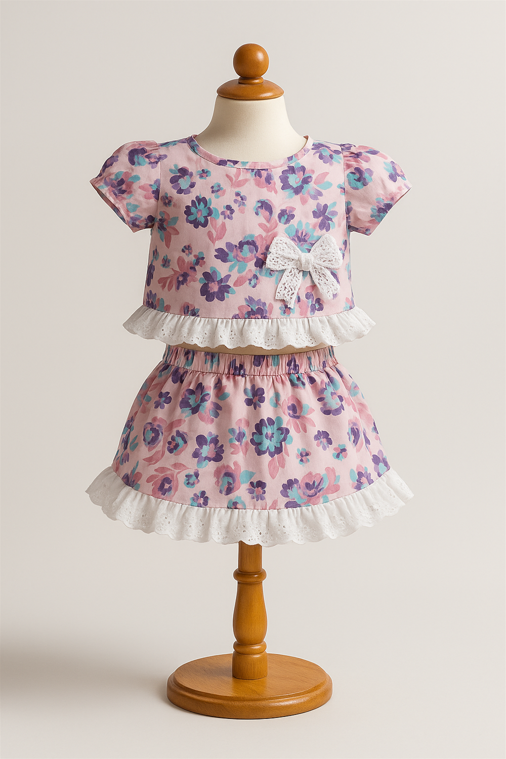Girl's Co-ord Set Midi in a foam mannequin.